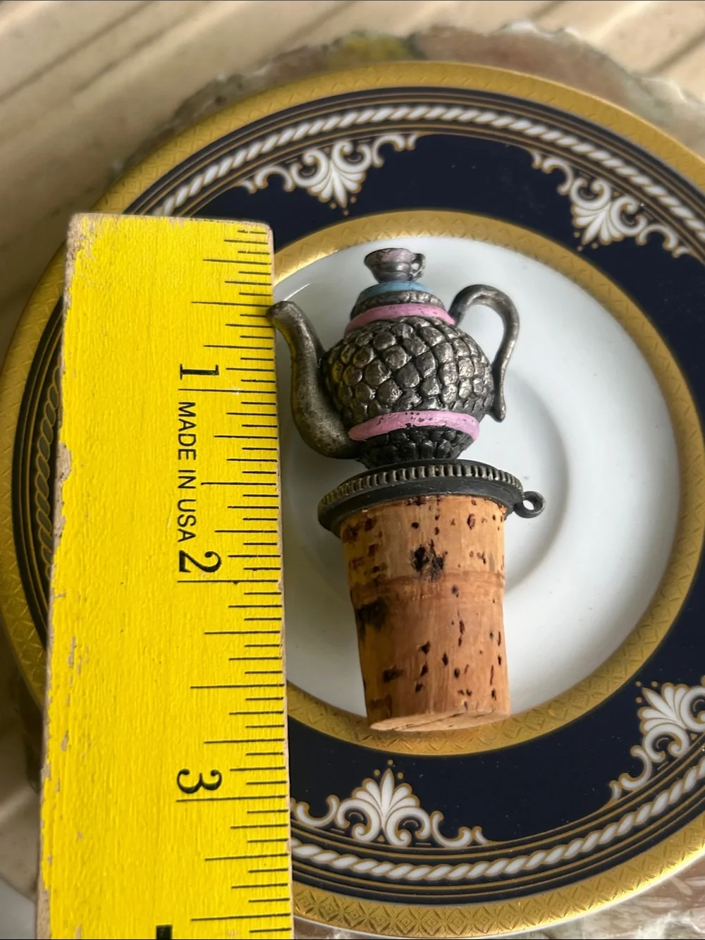 Vintage Teapot Cork Bottle Stopper